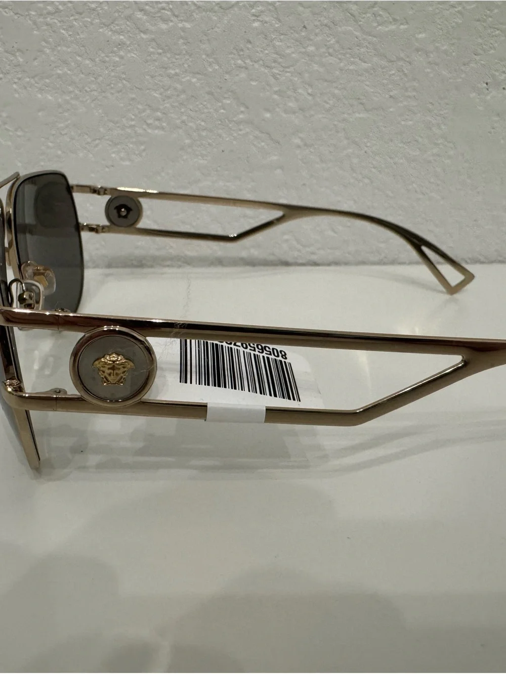 Versace Gold Frame Sunglasses with Gray Lenses